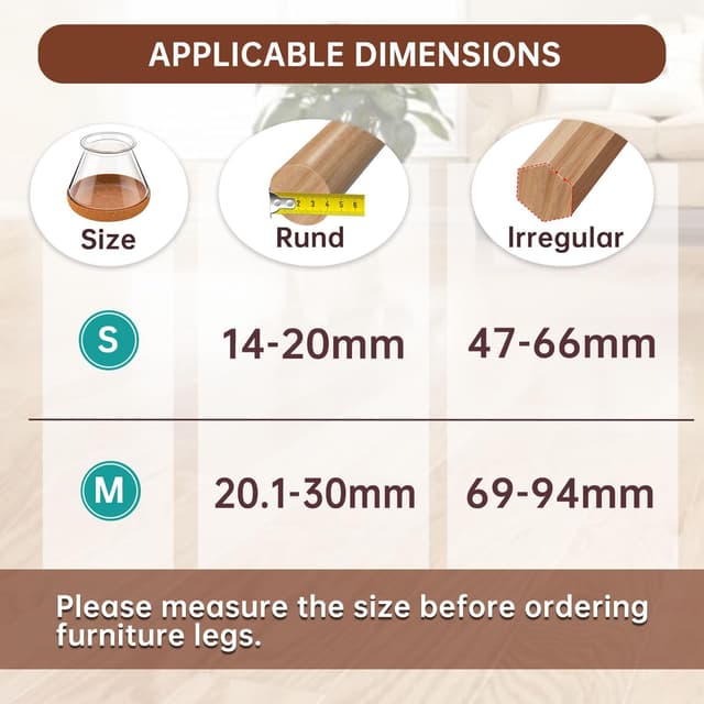 Detalle de 32 gommini/feltrini in silicone per sedie con gambe rotonde (14–20 mm)