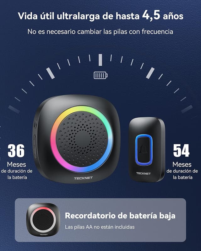 Thumbnail 5 de TECKNET Timbre Inalambrico Exterior 400m 📢