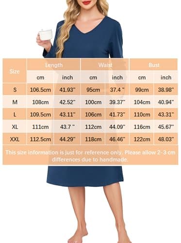 Thumbnail 5 de Wikoan Camisón Mujer Cuello V Manga Larga