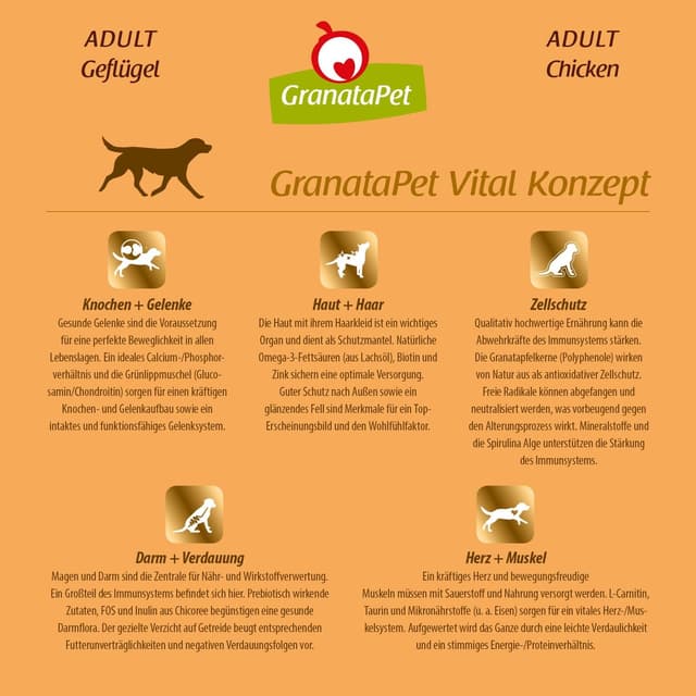 Detalle de GranataPet Liebling's Mahlzeit Adult Geflügel – getreidefreies Trockenfutter ohne Zuckerzusätze (1,8 kg)