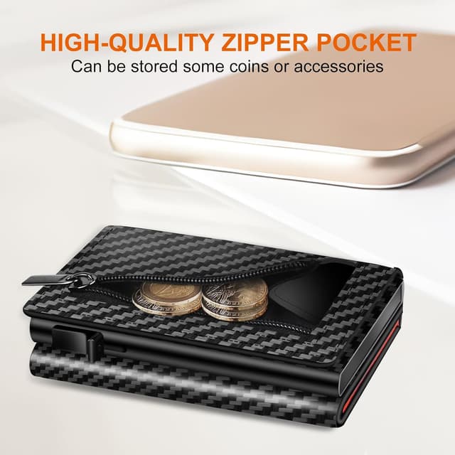 Detalle 2 de Minimalist Aluminium Pop‑Up Wallet 9‑14 cards 👛