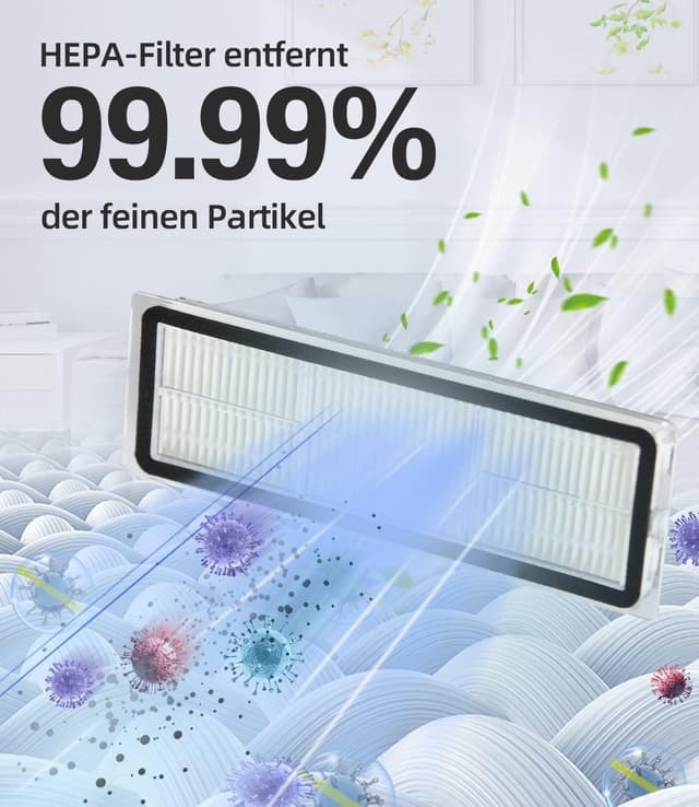 Detalle de 18-teiliges Zubehör-Set für Dreame L10s / L10 Ultra / L10 Prime / L10s Pro Gen3 (mit 1 Hauptbürste, 6 Wischtüchern, 4 Filtern, 6 Seitenbürsten)