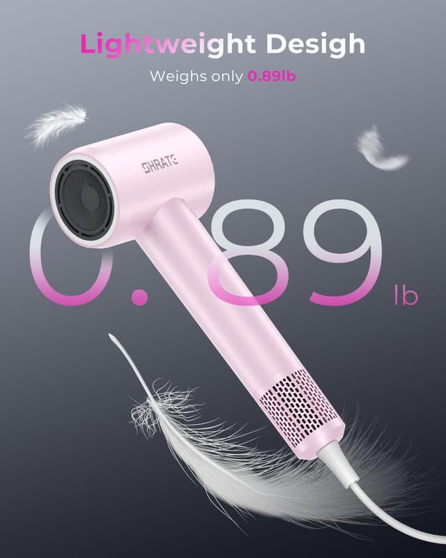 Detalle 2 de SHRATE Professional High Speed Ionic Hair Dryer (160,000 RPM) with 500M Negative Ions & Magnetic Diffuser