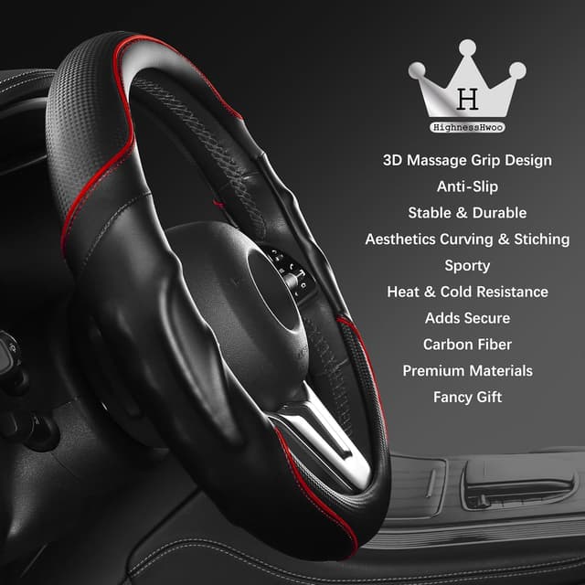 Detalle 2 de HighnessHwoo Lenkradabdeckung 37-38 cm Rot