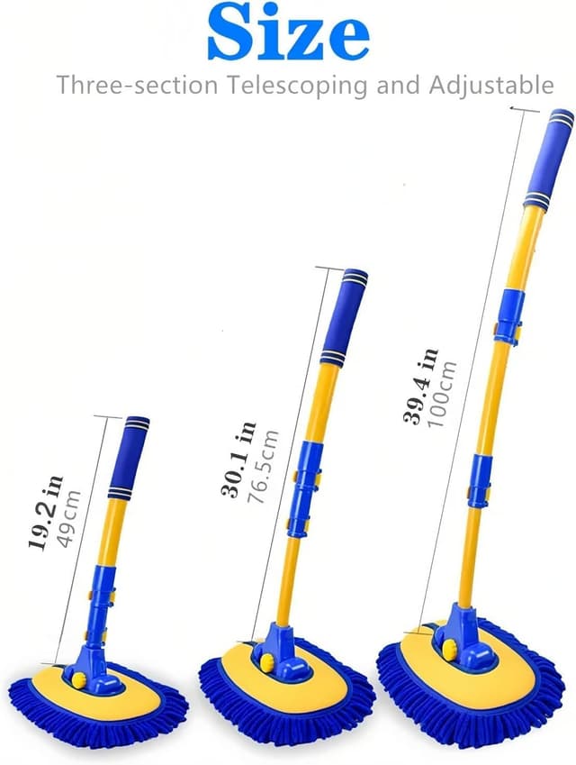 Detalle de MVEQRRN Upgrade Car Wash Brush Mop Kit with Long Handle and Scratch-Free Replacement Heads