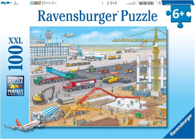 Detalle de Ravensburger Puzzle pour enfants 10624 – Chantier à l’aéroport, 100 pièces XXL (à partir de 6 ans)