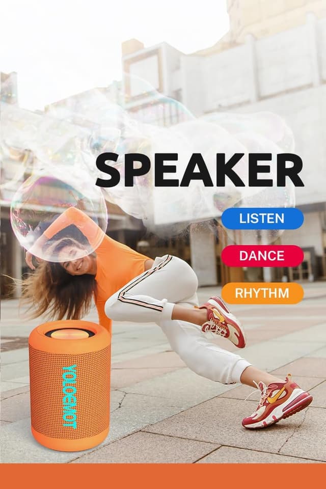 Detalle de YOLOEMOT YOLOEMOT Bluetooth speaker with 12Hrs playtime, IPX5 waterproof and dual pairing
