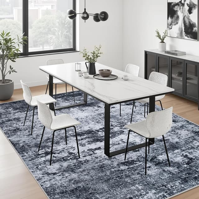 Thumbnail 4 de 5x7 Washable Modern Abstract Area Rug