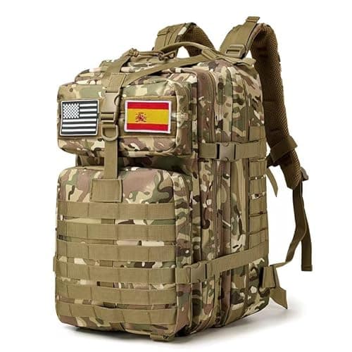 Detalle de smallrun Mochila táctica militar 45L con sistema MOLLE (verdecamo)