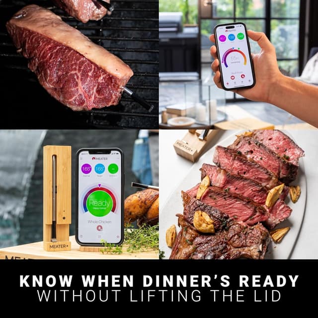 Detalle de MEATER Plus Smart Bluetooth Wireless Meat Thermometer for BBQ, Oven, Smoker & More