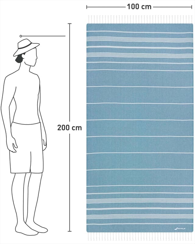 Detalle 2 de Fit-Flip telo hammam Opale Blu 100x200 XXL