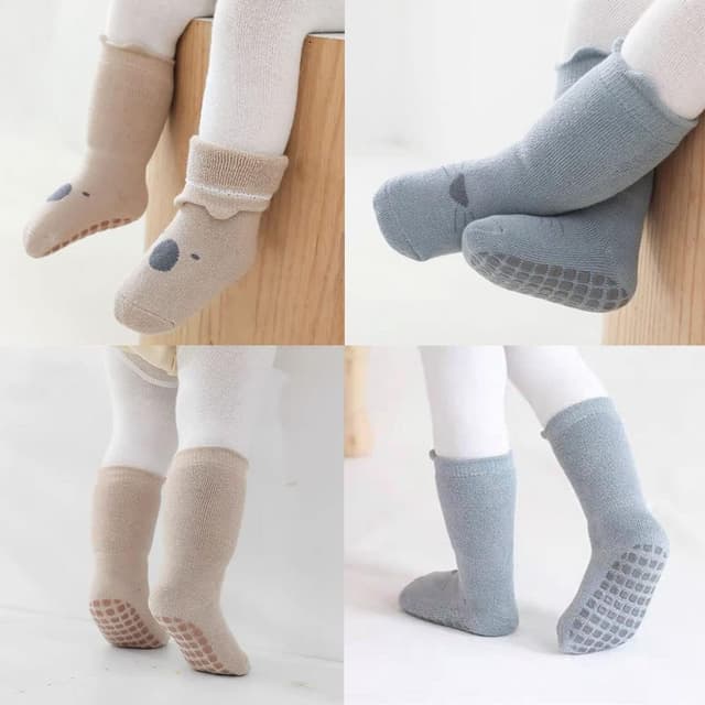 Detalle de FedMois 5 Pairs Baby & Kids Cozy Warm Winter Socks with Anti-slip Grips
