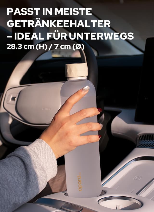 Detalle de Opard Slim Pro Trinkflasche 1 l – kohlensäuregeeignet, auslaufsicherer Schraubverschluss & griffiger Gummihandgriff