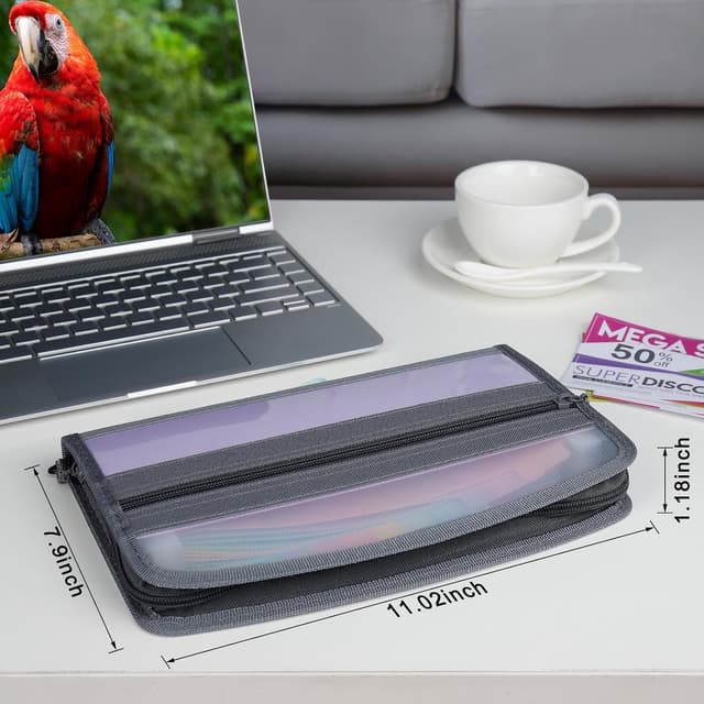 Thumbnail 6 de NAFY Small Accordion File Organizer, Lilac A5 Expanding Folder Wallet with Zipper – 13 Pockets