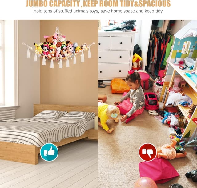 Detalle de Teddy Hammock Macrame Plush Toy Storage Net