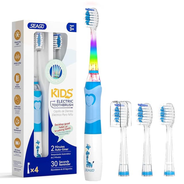 Thumbnail 6 de SEAGO SG977 Kids Electric Toothbrush (Ages 3+), Soft Bristles, Timer, IPX7 Waterproof