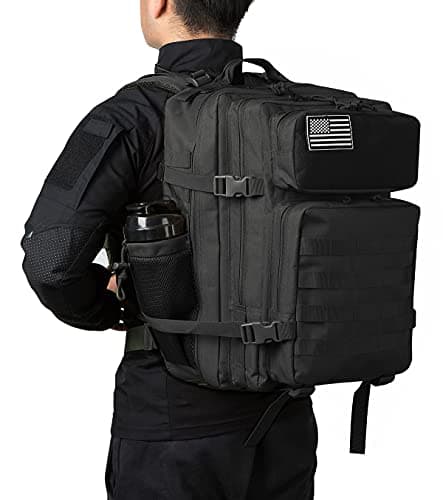 Detalle de QT&QY Mochila táctica militar 45L con sistema MOLLE y compartimento para portátil (hasta 17")