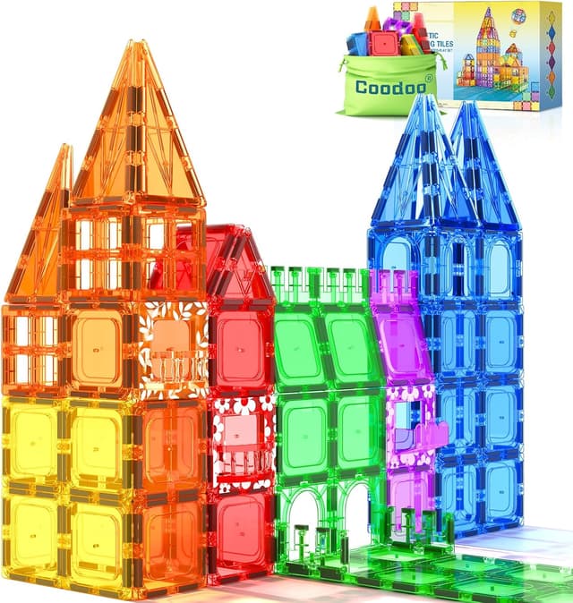 Detalle de Coodoo 60-piece Magnetic Tiles STEM Toy 🧩
