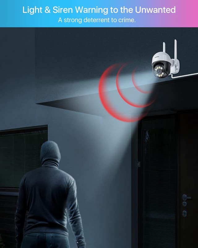 Detalle 2 de ZOSI 2K C289 Outdoor 360° WiFi Security Camera with Person/Vehicle Detection