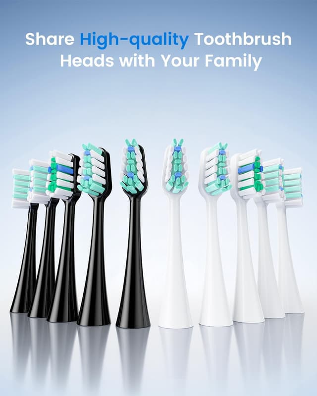 Detalle de YTEATH PRO 2 Pack Sonic Electric Toothbrush Set (Adults & Kids) with 10 Brush Heads, 5 Modes and Travel Case