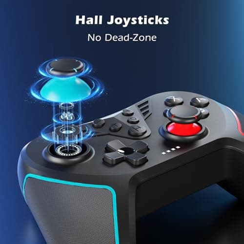 Detalle de LATEC Mando inalámbrico para Switch / Switch 2 con Hall, giroscopio 6 ejes, vibración ajustable y turbo