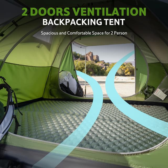 Detalle de Naturehike Bleik tenda a cupola ultraleggera per 2-3 persone (2 tende) per trekking, campeggio e ciclismo