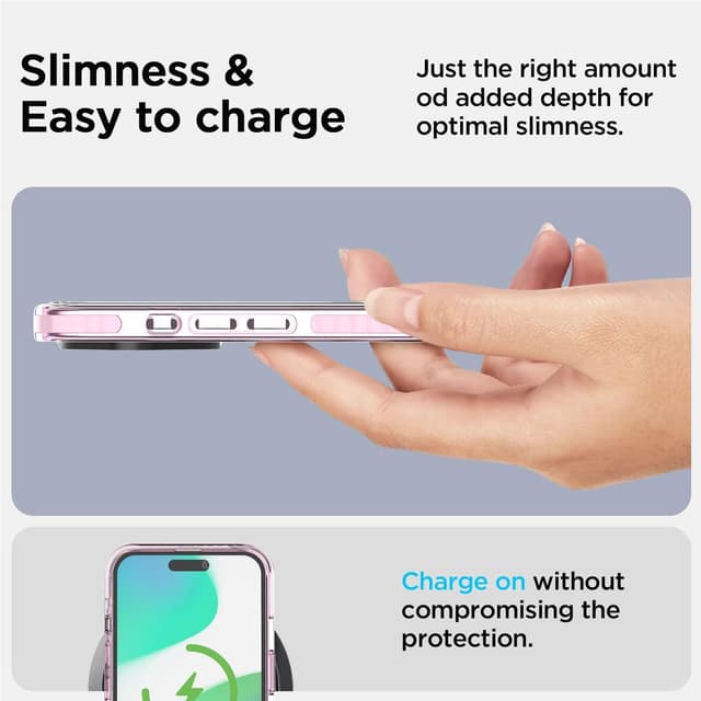 Detalle 2 de AICase Funda Rosa Neón para iPhone 16 Pro con MagSafe