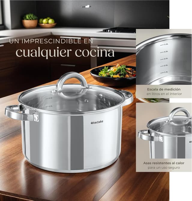 Thumbnail 2 de tectake Batería de Cocina 15 piezas Antiadherente