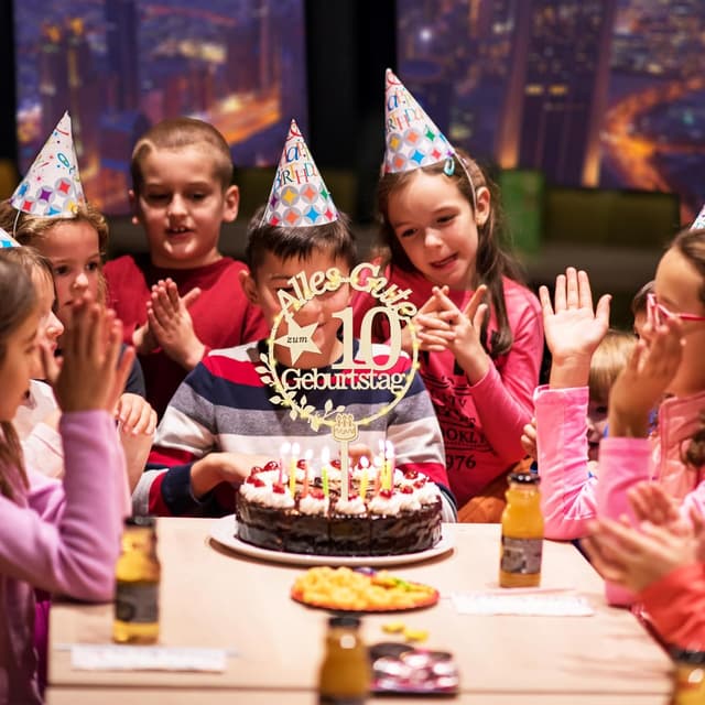 Detalle 2 de Giftota Cake Topper 10 Geburtstag Holz LED