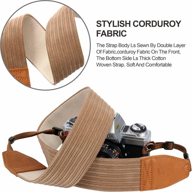 Detalle 2 de Padwa Lifestyle corduroy camera strap 2 inch