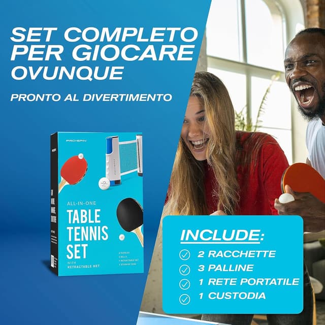 Thumbnail 1 de PRO-SPIN Set da Tavolo Portatile con Rete Estensibile 183 cm