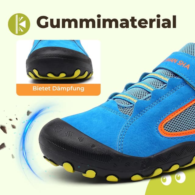 Detalle 2 de Mishansha Kinder-Trekkingschuhe/Outdoorschuhe (24–38), mit Schnellverschluss
