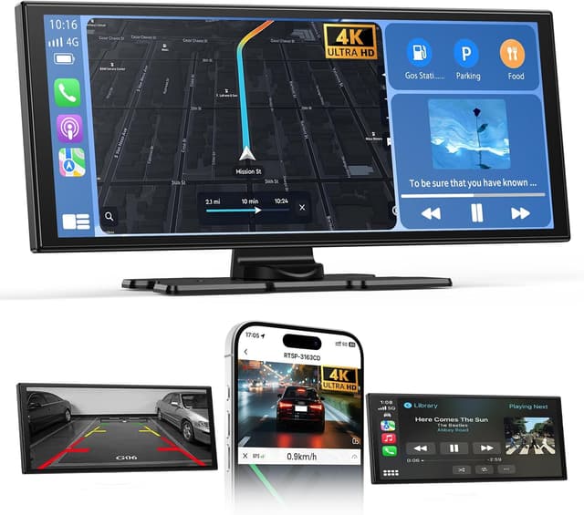 Detalle de 2026 Neuestes 11,5 Zoll Android Auto & CarPlay Display mit Dashcam, Rückfahrkamera und Bluetooth