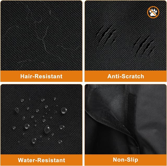 Detalle 2 de Alfheim Car Boot Liner Protector – non-slip waterproof dog back seat cover, universal for medium & small cars (black)