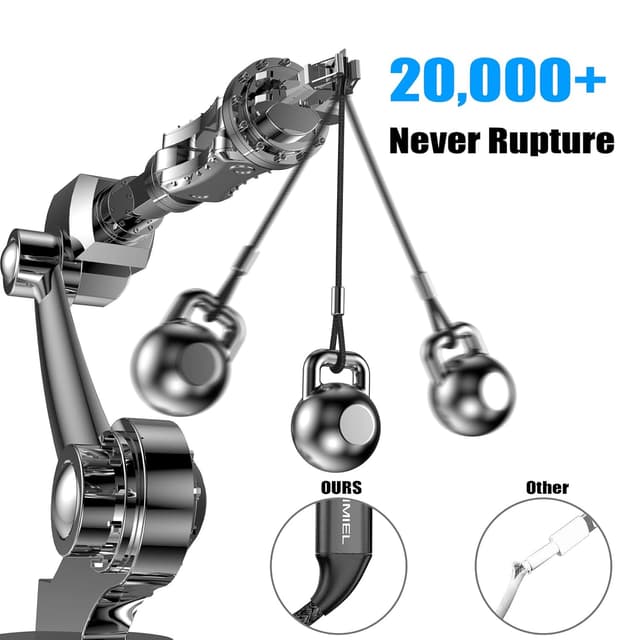 Detalle de ANMIEL Ultralanges Micro-USB-Kabel (5 m) mit Schnellladung bis 2,4 A und Datenübertragung bis 480 Mbit/s