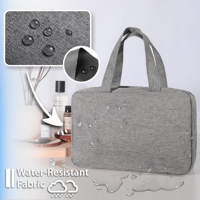 Detalle 2 de Pinkiou Hanging Toiletry Bag for Women – waterproof travel wash bag with 4 compartments and swivel hook