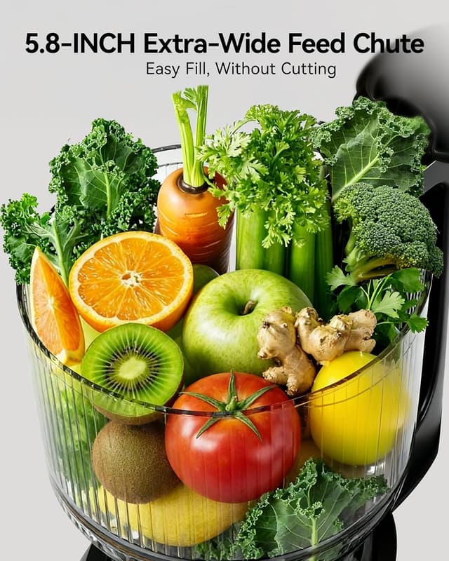 Detalle 2 de EUHOMY 5.5" Wide Feed Cold Press Juicer 🥤