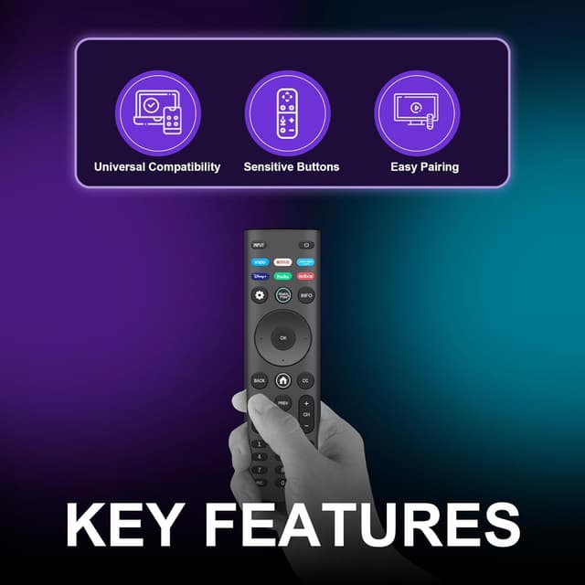 Detalle de Replacement 2-Pack Remote Control for VIZIO Smart TVs (XRT140 / XRT136 compatible)