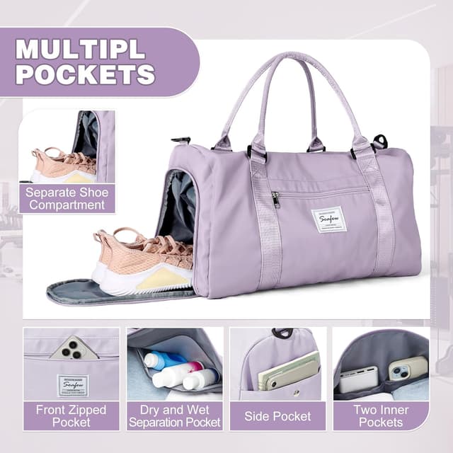 Detalle 2 de WEPLAN Sports Gym Bag 46cm waterproof