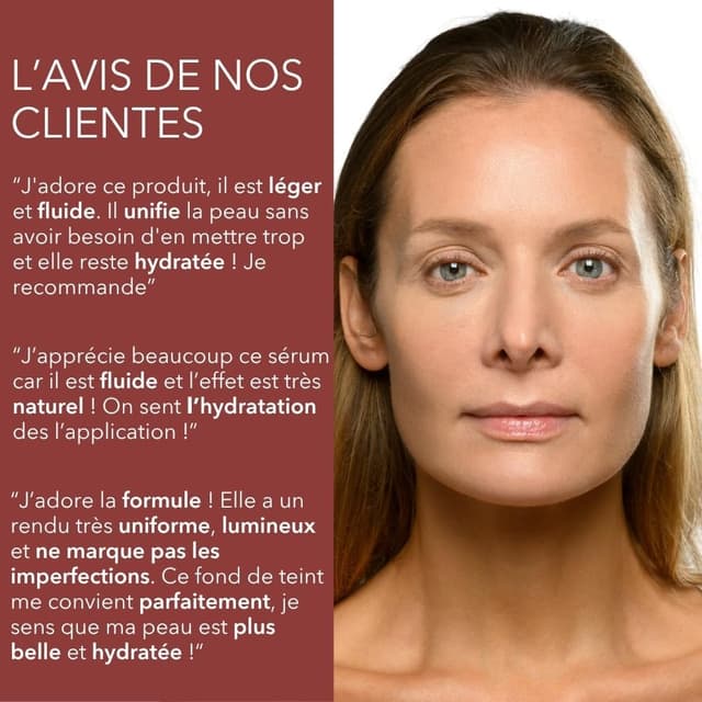 Detalle de T. LeClerc Sérum Teinté Éclat Anti-Âge effet seconde peau N°11 Pécan – Fluide à l’acide hyaluronique