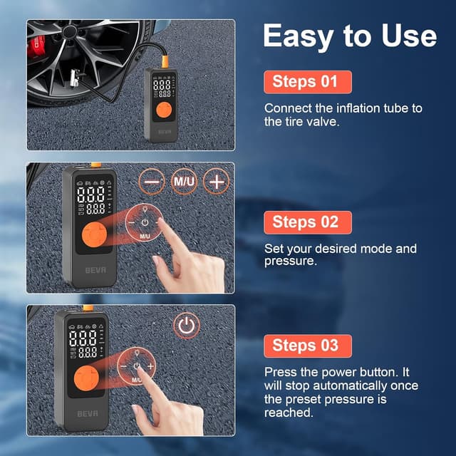 Thumbnail 6 de BEVA Tire Inflator 150 PSI cordless pump