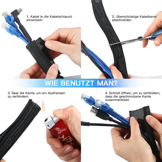 Thumbnail 6 de AGPTEK Kabelschlauch 2m selbstschließend