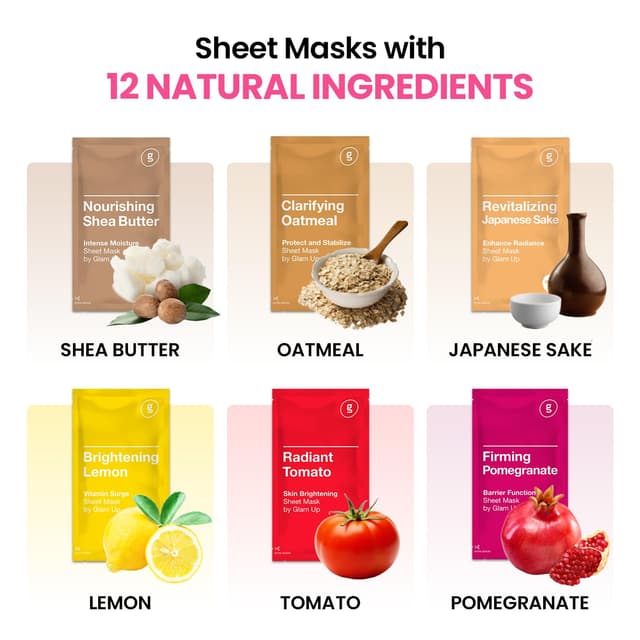 Thumbnail 4 de Glam Up Korean Facial Sheet Mask 12 Pack Hydration