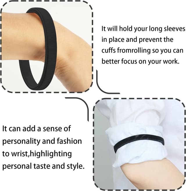 Detalle de Aomig Metall Ärmelhalter Set (2 Stück) für Hemdärmel – rutschfeste Metallmanschettenhalter