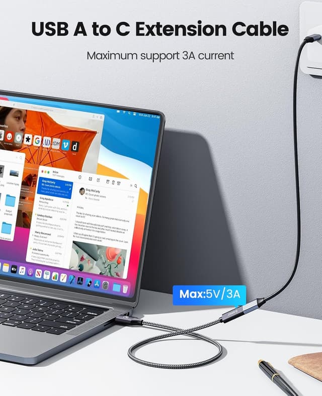 Detalle de ORICO USB‑C Buchse auf USB‑A Stecker (USB 3.2 Gen 2) Adapterkabel mit bis zu 10 Gbps – 1 m