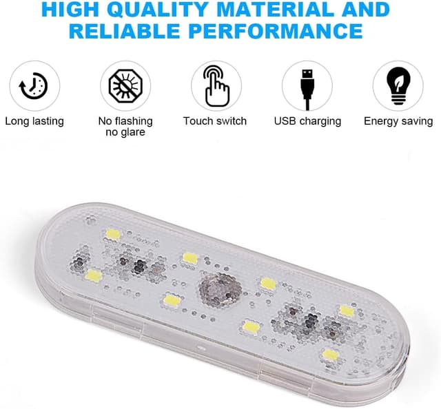 Thumbnail 2 de URAQT Luce notturna LED per auto 8 LED, 2 pezzi