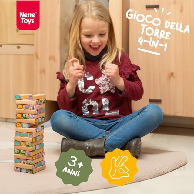 Detalle de Nene Toys Gioco costruzioni in legno 4-in-1
