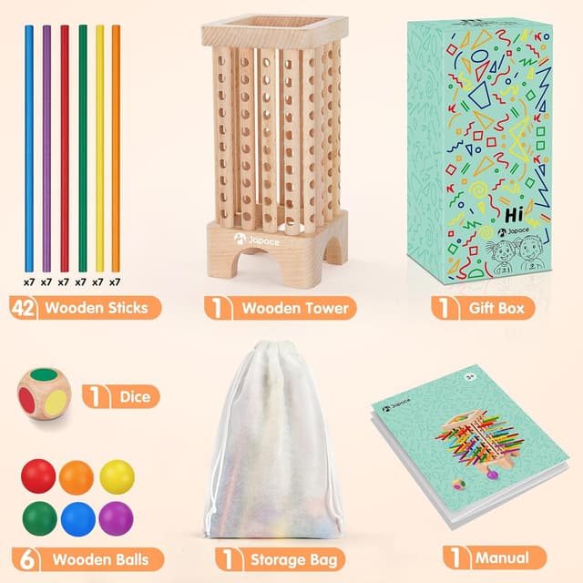 Thumbnail 6 de Japace Montessori Spiel Brettspiel 42-teiliges Holzspiel