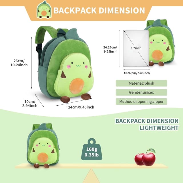 Detalle de BAIGIO sac à dos pour enfants maternelle – mini sac d’école en peluche, avec bretelles réglables