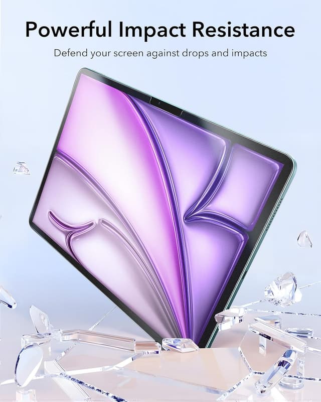 Detalle de ESR 2 Pack Paper-Feel Screen Protector for iPad Air 13 inch (M4/M3/M2) – Matte anti-glare tempered glass with alignment frame